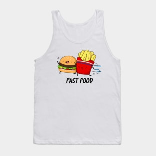 Fast Food Cute Burger Fries - puns are life Tank Top